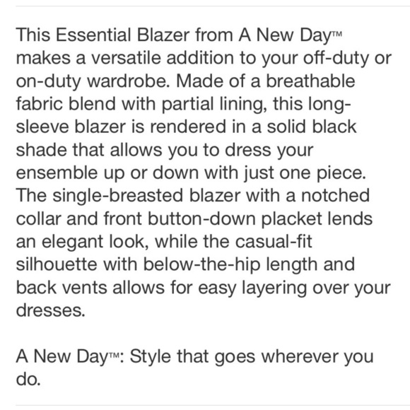 Women's Relaxed Fit Essential Blazer - A New
Day™м Black - Picture 8 of 11